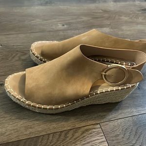 Catherine tan wedge, size 8! Worn once!